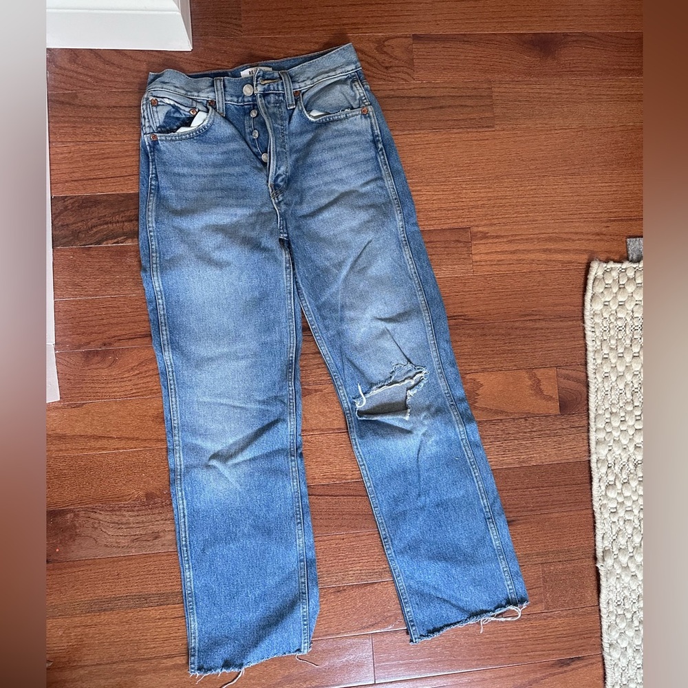RE/DONE 90S HIGH-RISE LOOSE STRAIGHT-LEG JEANS - size 25